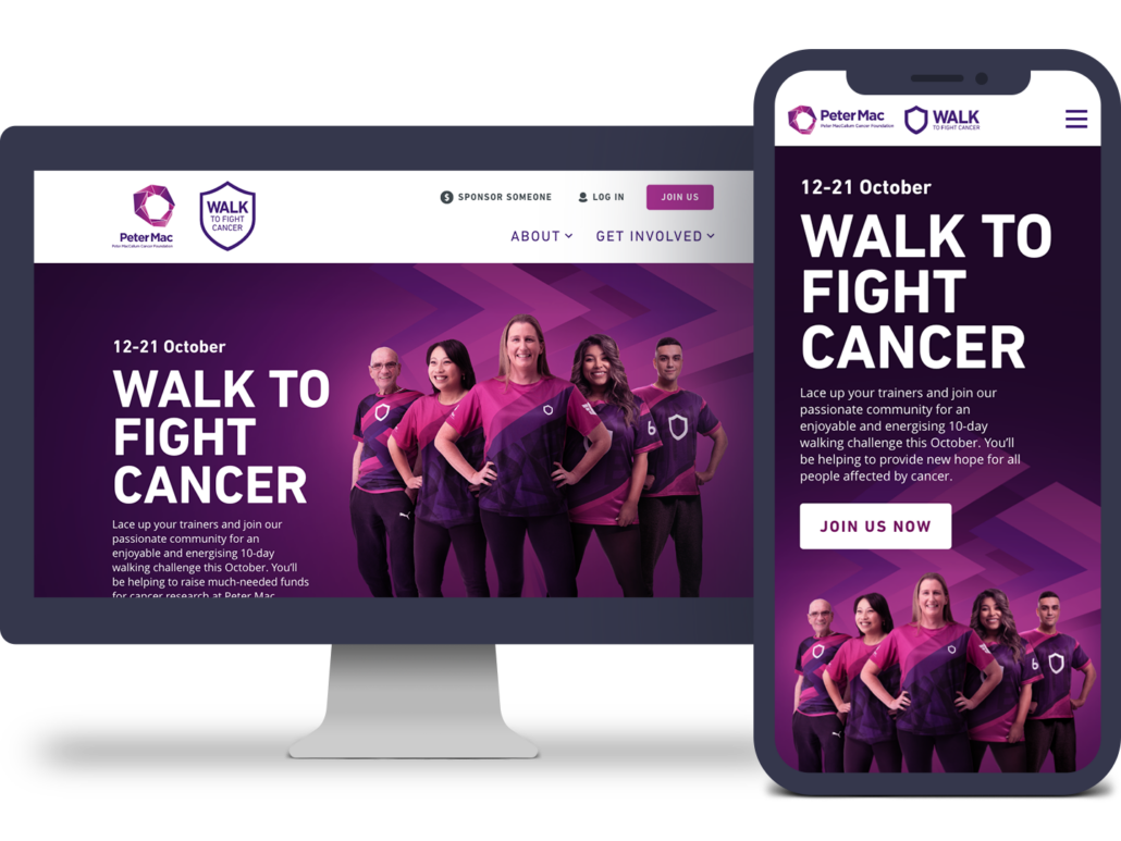 Landing pages, website and marketing automation for Peter Mac’s Walk to Fight Cancer